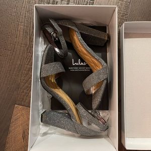 sparkly silver heels. worn once. size 7. $ 35